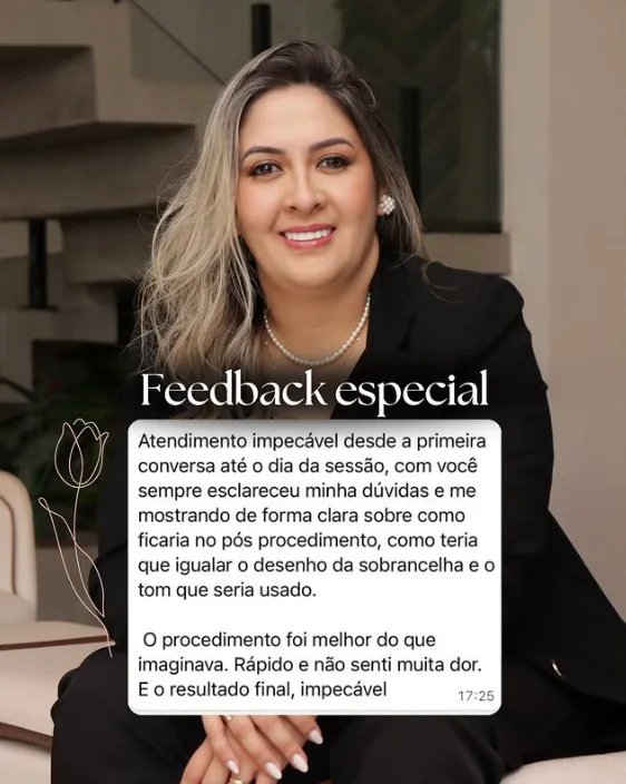 Feedback especial de uma cliente do Barbara Emilly Studio
